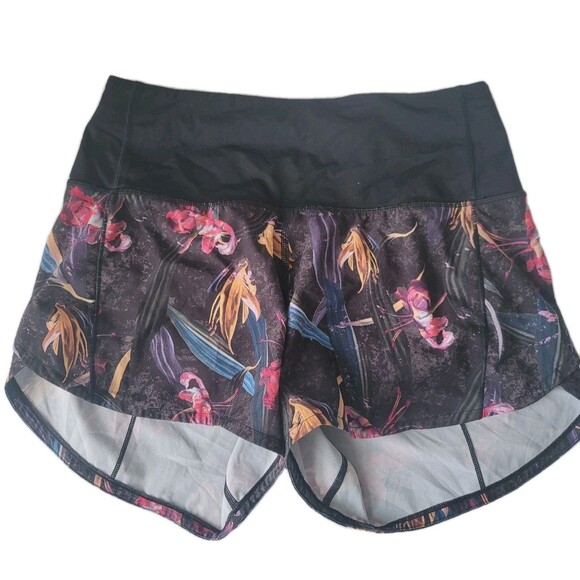 Lululemon Speed Up Mid-Rise Lined Short 4"Veiled Floral Black Multi Size 4 - Picture 3 of 13